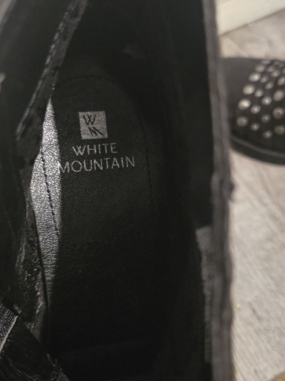 White Mountain Black Studded Slip-On Shoe
